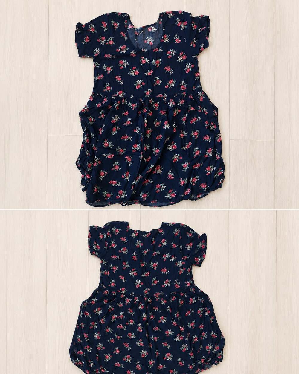 Brandy Melville Floral Print Babydoll Short puff Sleeve Mini Dress